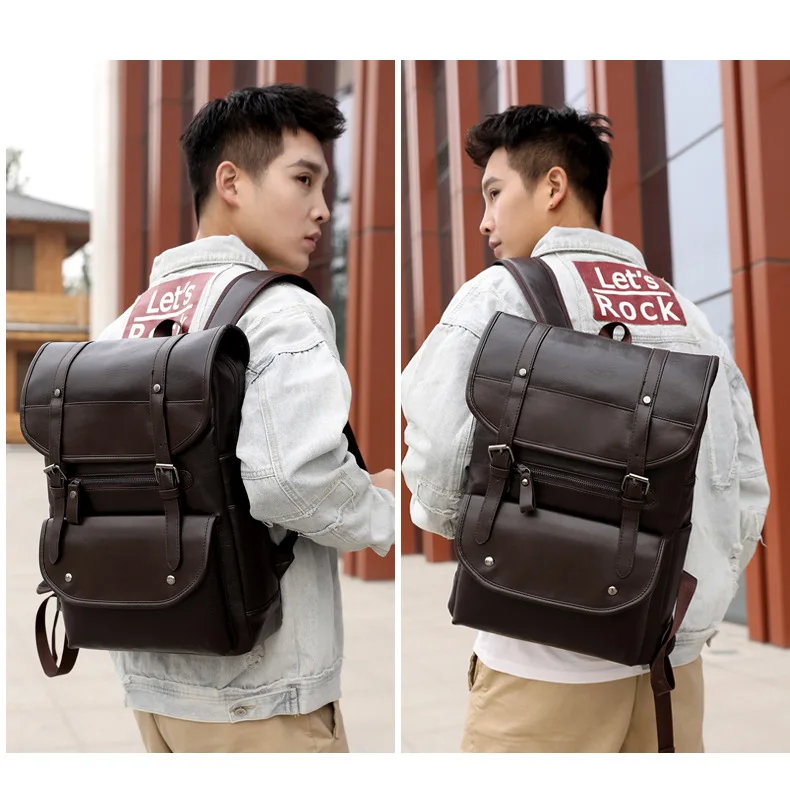 Новые мужские рюкзаки, Ретро стиль, высокое качество, кожа, мужской Корейский студенческий рюкзак, большой мальчик, бизнес, ноутбук, школьная сумка для компьютера