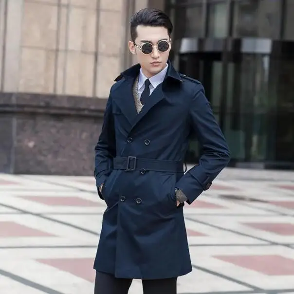 Stylish Double Ted Overcoat Men Long Trench Winter Coat S Long Coat Mens Trench Coats And Chester Court Single A280830 07