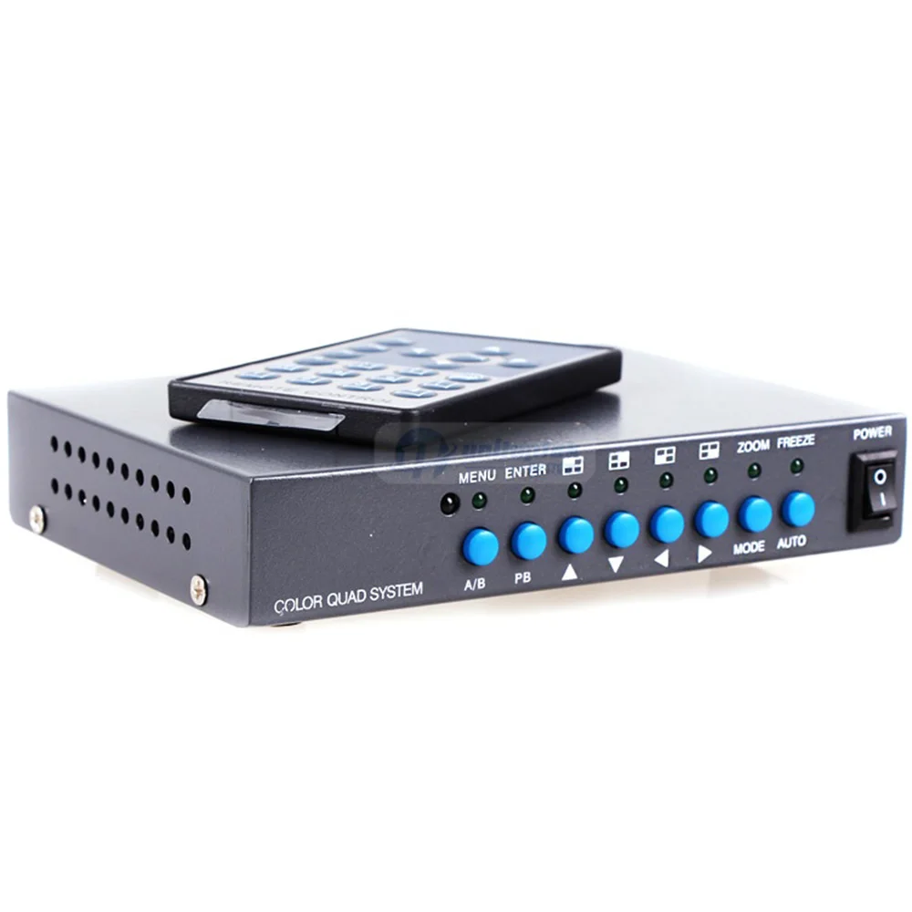  4CH Color Video Digital Color Quad Splitter Processor VGA-OUT For CCTV Security System With BNC Swi - 32810879267