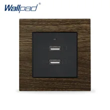 Двойной USB настенная панель, атласная металлическая панель, дерево, ЕС, Великобритания, настенный телефон, 2.1A быстрая зарядка, USB розетка, 110 В-240 В переменного тока, 2 usb порта для зарядки, светодиодный