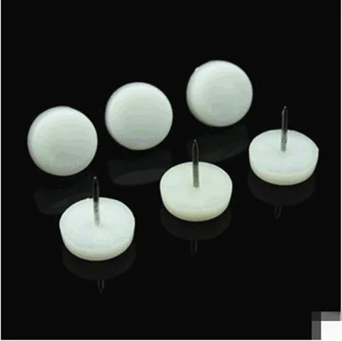 14mm Nylon Furniture Chair Nail Feet Glides Feet Bottom Protect / White Small nail Furniture feet nails Decoration Moisture pad 