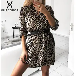 Модные пикантные леопардовые лабиринты Змеиный узор v-образный вырез свободные женские платья Vestidos мини-платье для женщин sukienki vestidos mujer 2018