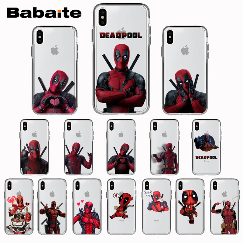 

Babaite Super Cool Marvel Deadpool Super Hero Soft silicone Phone Case Cover For iPhone X 10 8 8Plus 7 7Plus 6 6S Plus 5 5S SE