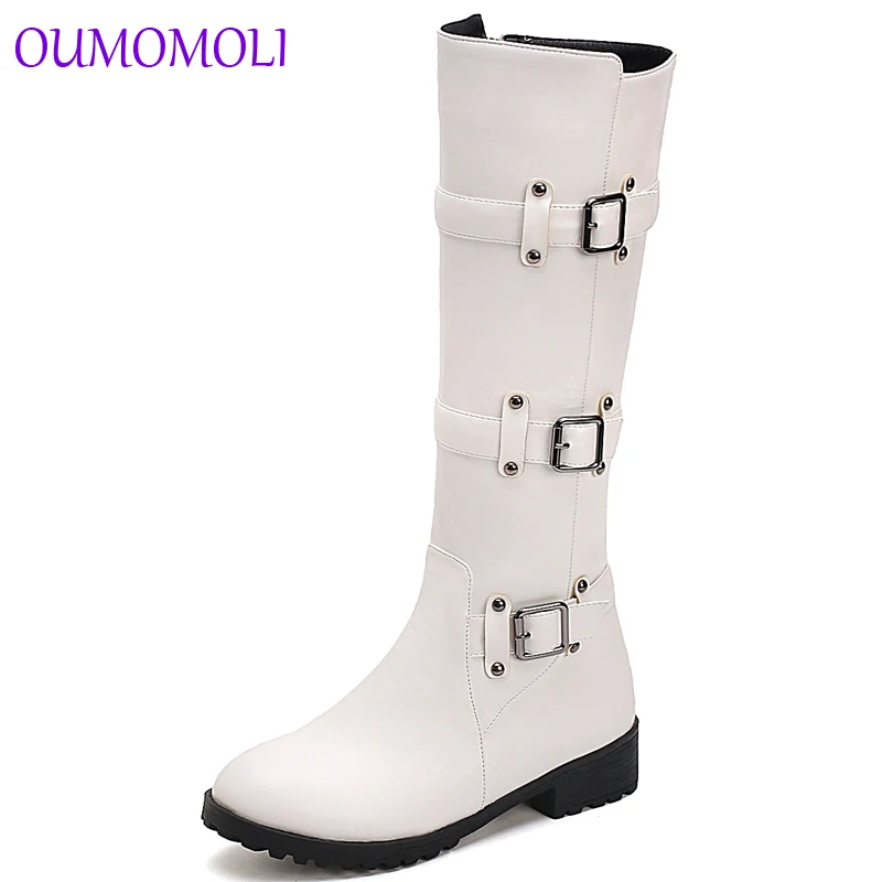 

women shoes Hot Sale Fashion Brown Knee High Boots Women For Winter Square Heels Round Toe Knight Boots PU Leather Shoes A541