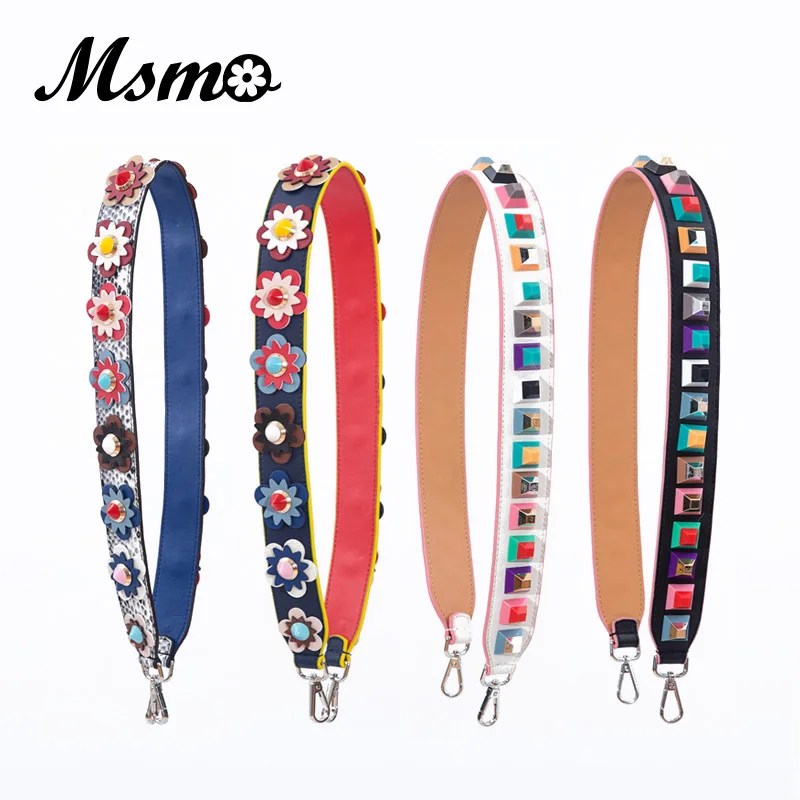 MSMO Strapper You Leather Flower Bag Strap Belt Shoulder Bag