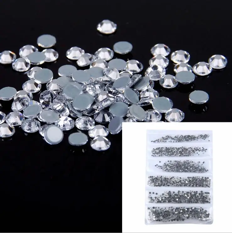 

Mix size 1728PCS/LOT Crystal Hot Fix Rhinestone Super Bright Glass Strass Hotfix Iron On Crystal Rhinestones for Fabric Garment