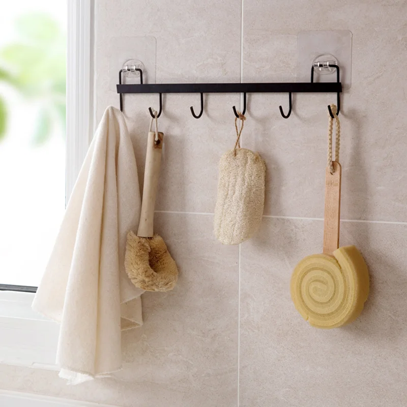 Simple and modern No Nail Wall Mount Metal Wire Hooks for Kitchen Bedroom Entrance Bathroom
