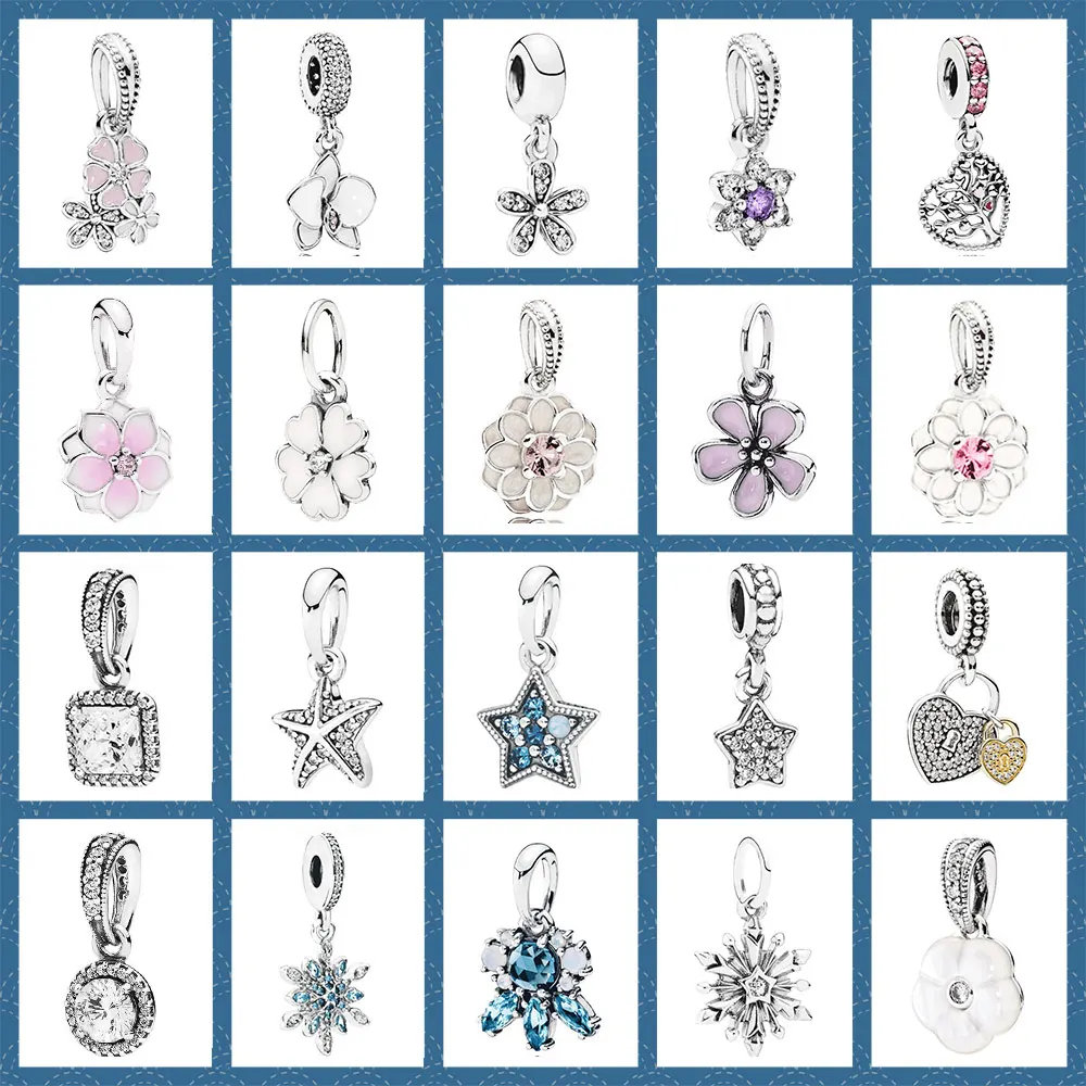

100% 925 Sterling Silver 1:1 Sparkling Snowflake Angel Wing Silver Dangle With Cz Necklace Pendant Vintage Jewelry For Women