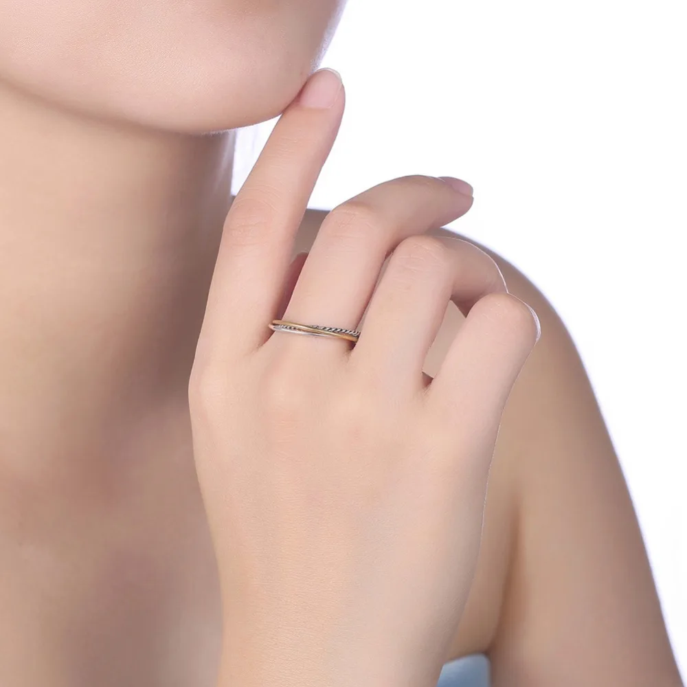 Gold-Color 3 Piece Rings For Women Ring 5 6 7 Size Trendy Female Classic Anniversary Gift 2018 Hot Sale( jewelora RI103545 )