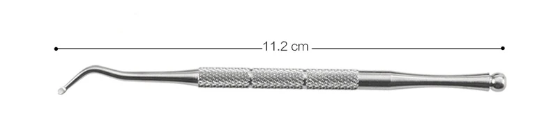 Кутикулы толкатель 3 шт./компл. Нержавеющая сталь Щепка кюретка очиститель для ногтей для маникюра и педикюра, инструмент для вросших ногтей 11 см