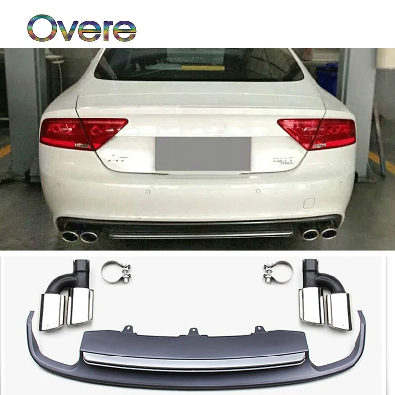 Cheap Overe 1 set Grijs PP Auto Achter Lip Diffuser Spoiler met Uitlaat Tips Pijp voor Audi A7 2012 2013 2014 2015 hatchback Accessoires Cheap Overe 1 set Grijs PP Auto Achter Lip Diffuser Spoiler met Uitlaat Tips Pijp voor Audi A7 2012 2013 2014 2015 hatchback Accessoires