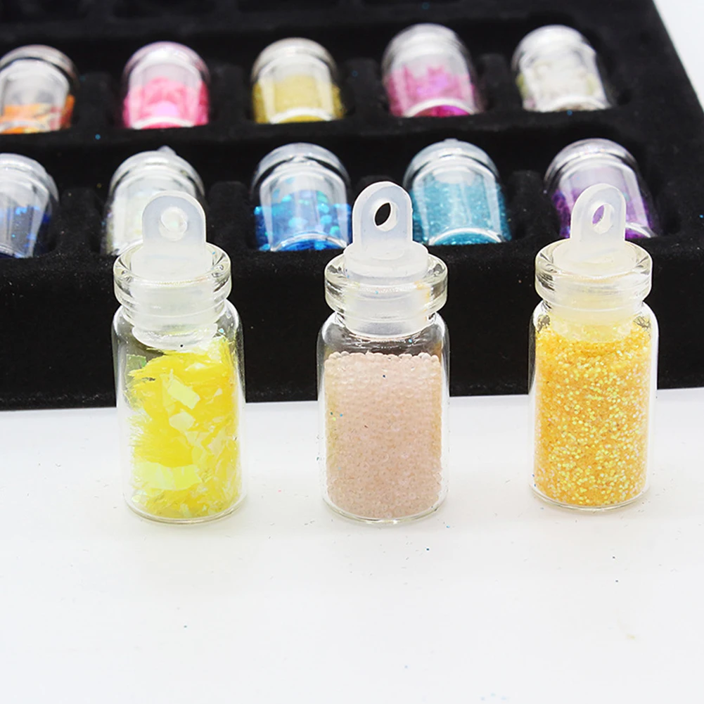 48 Bottles/Set Nail Art Decorations DIY 3D Crystal Nail Art Powder Sequins Glitter Manicure Tips Set Beauty Random Style