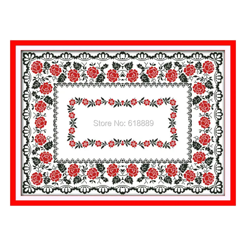 

Wholesale Needlework,Stitch,11CT 14CT Cross Stitch,Sets For Embroidery Kits,Rose tablecloth Counted Cross-Stitching