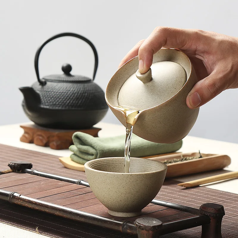 Yolife керамический чайник Gaiwan, чайная чашка для пуэр, Портативный японский чайный набор, посуда для напитков