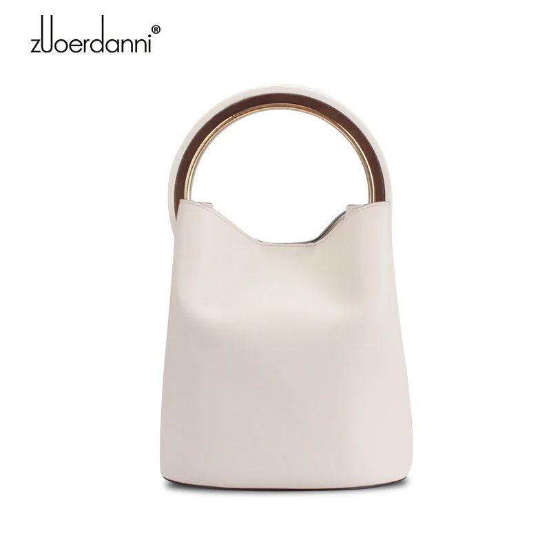 

Luxury Chain Bucket Bag Women Genuine Leather Bags Small Shoulder Bag Round Handle Handbag Girls Calf Leather Crossbody Bags