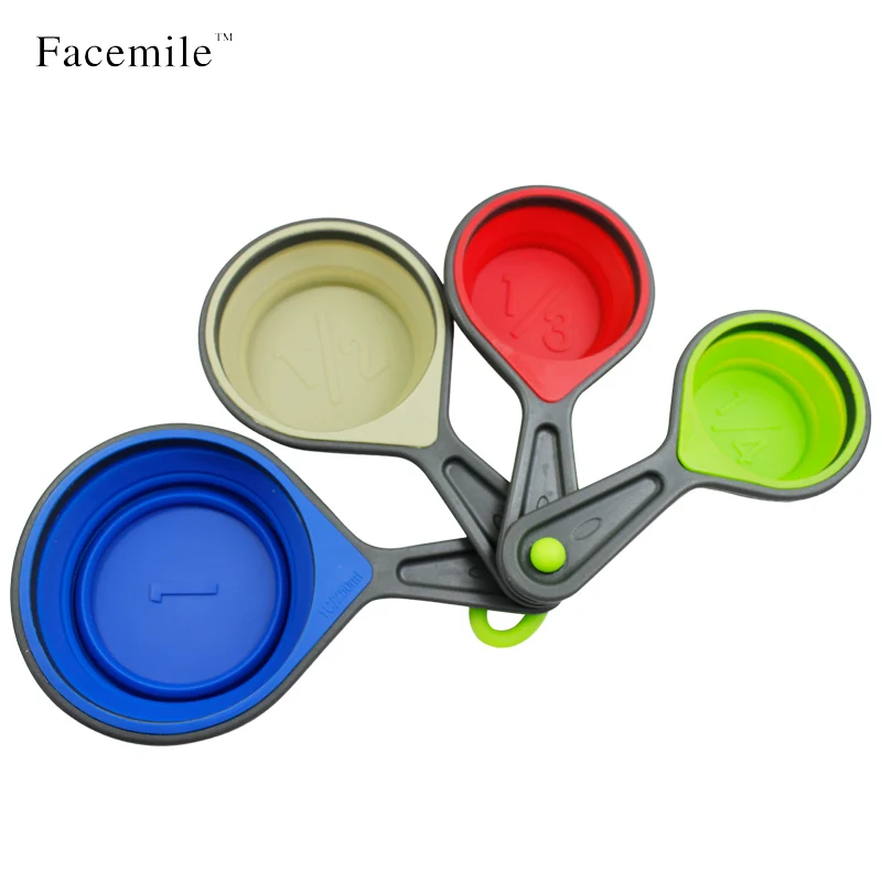 Collapsible Silicone Measuring Cups Measure Dry Liquid Ingredients