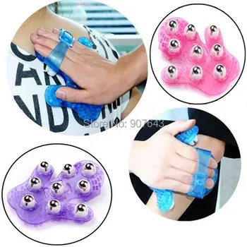 

Multi-function 360 degree Spin 9 Piece Steel Ball Systemic Palm Roll Body Massager Brush Health Care , Free Shipping