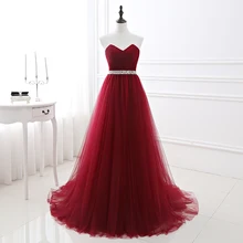Простое женское красное вечернее платье, Формальные платья из тюля, вырез в виде сердца, расшитое блестками, выпускное платье для выпускного вечера