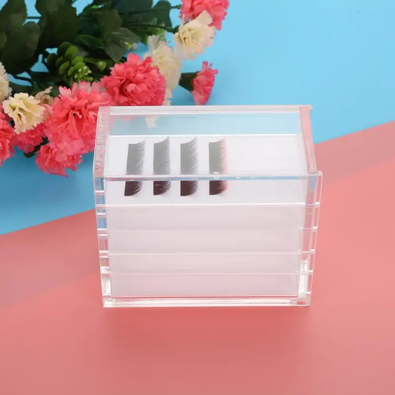 5 слоев Прозрачный Футляр для ресниц коробка макияж органайзер для склеивания держатели ресницы для наращивания удлинитель инструмент
