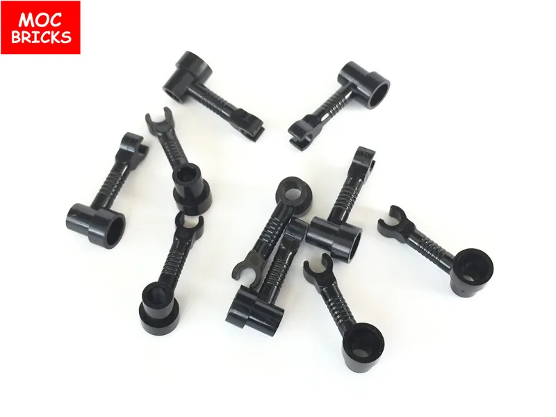

10pcs/lot MOC Bricks DIY Black Bar 1 x 3 with Clip and Stud Receptacle Robot Arm fit with 4735 figure building Blocks Bricks