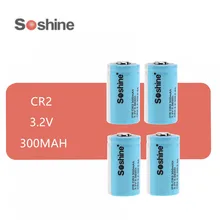 4 sztuk oryginalny SOSHINE LiFePo4 15266 z przepisami dla lotów według wskazań przyrządów (IFR) CR2 300MAH 3.2V akumulator baterii LIFEPO4 baterie niebieski
