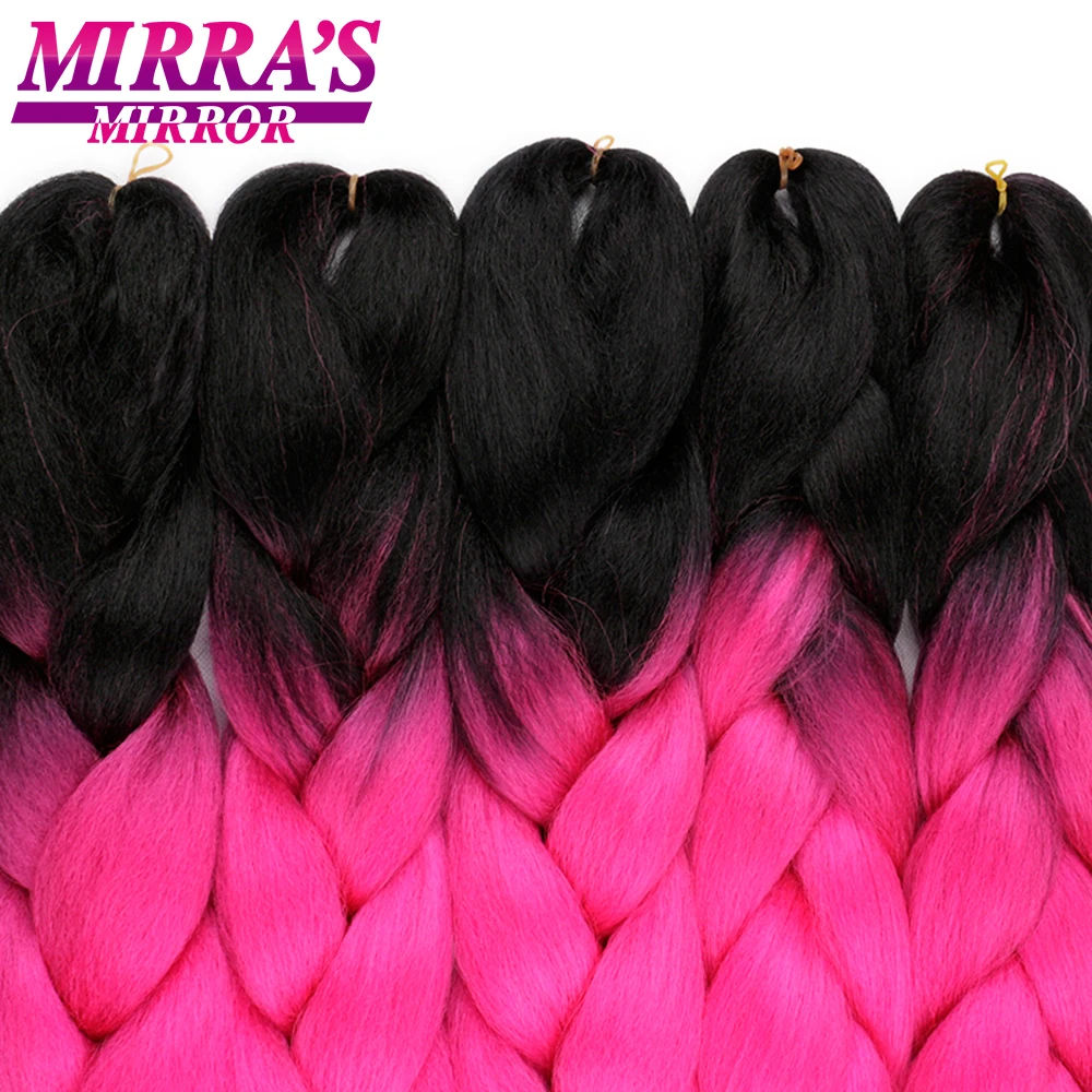 Mirra's Mirror Ombre Braiding Hair Extensions Synthetic Jumbo Braids Beauty Crochet Hair Braids 24 Inches 100g/pack