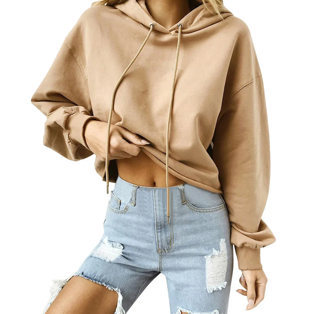 

Women Hoodie Casual Tops Round Neck Sweatshirts Pullover Long Sleeve Shirts