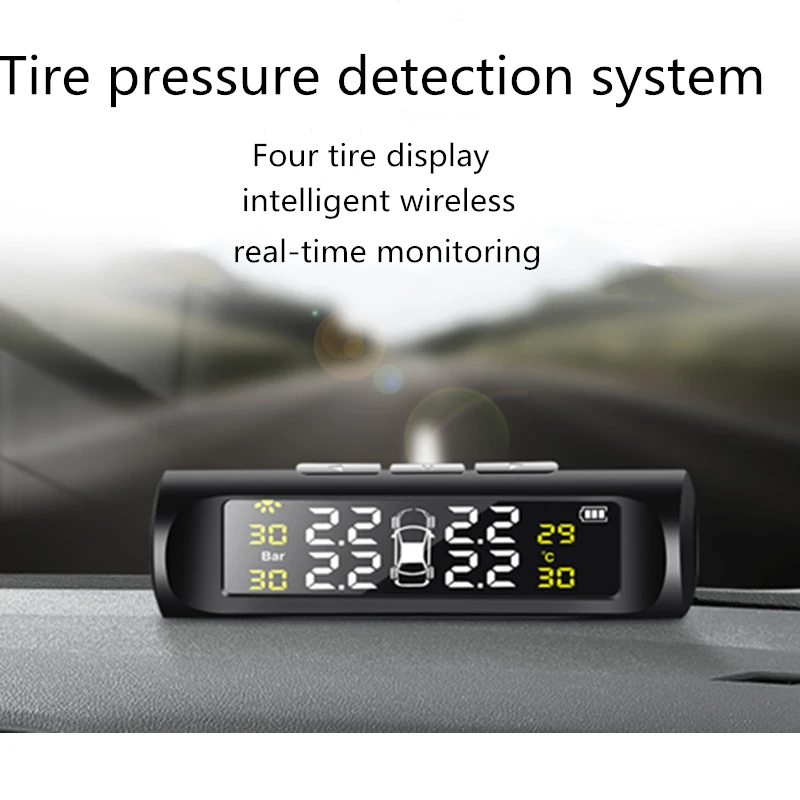 

Wetowe T1 TPMS Car Smart Tire Pressure Monitoring System sensor Warnig Solar Power LCD Display Security Alarm Systems
