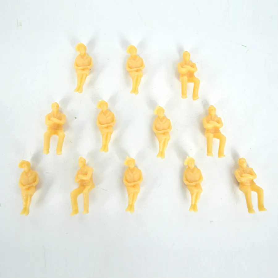 50pcslot architecture 125 130 187 scale ABS plastic skin color figures all sitting model making train layout people (6)