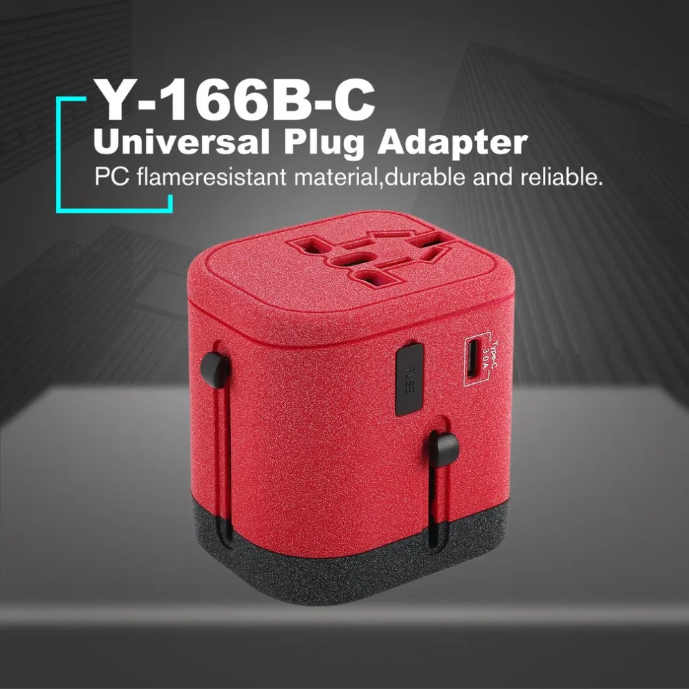 

Universal International World Travel Adapter Power Plug Wall AC Socket Charger Portable Outlet With Type C 3 USB AU EU US UK