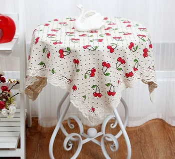 

New Rectangular Circle Woven Dobby Linen Tablecloth High Quality Japan Style Table Cloth for Restaurant