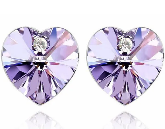 

JS E105 Women Heart Earring Silver Color Small Stud Earrings Nickel Free Cheap Jewelry Wholesale