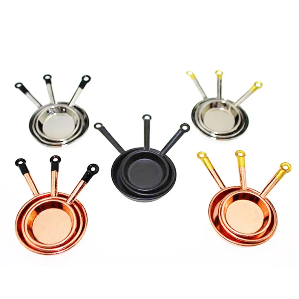 Buy 3Pcs 112 Dollhouse Kitchen Pans Scenes Mini