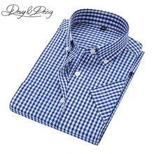 Бренд DAVYDAISY, повседневная клетчатая рубашка, мужская летняя одежда, клетчатая рубашка с коротким рукавом, Мужская Высококачественная рубашка, 9 цветов, DS-184