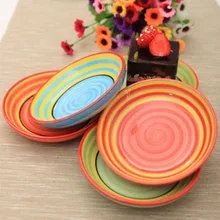 Диаметр 4." Популярные Ручная роспись Радуга Тарелки фарфоровые милые солений Миски Детские Хозяйственные товары 4 шт./лот sh130