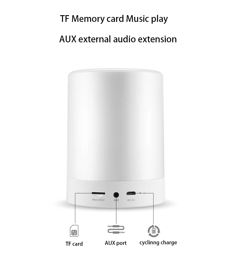 USB сенсор с bluetooth динамиком светодиодные часы детское сенсорное управление RGB