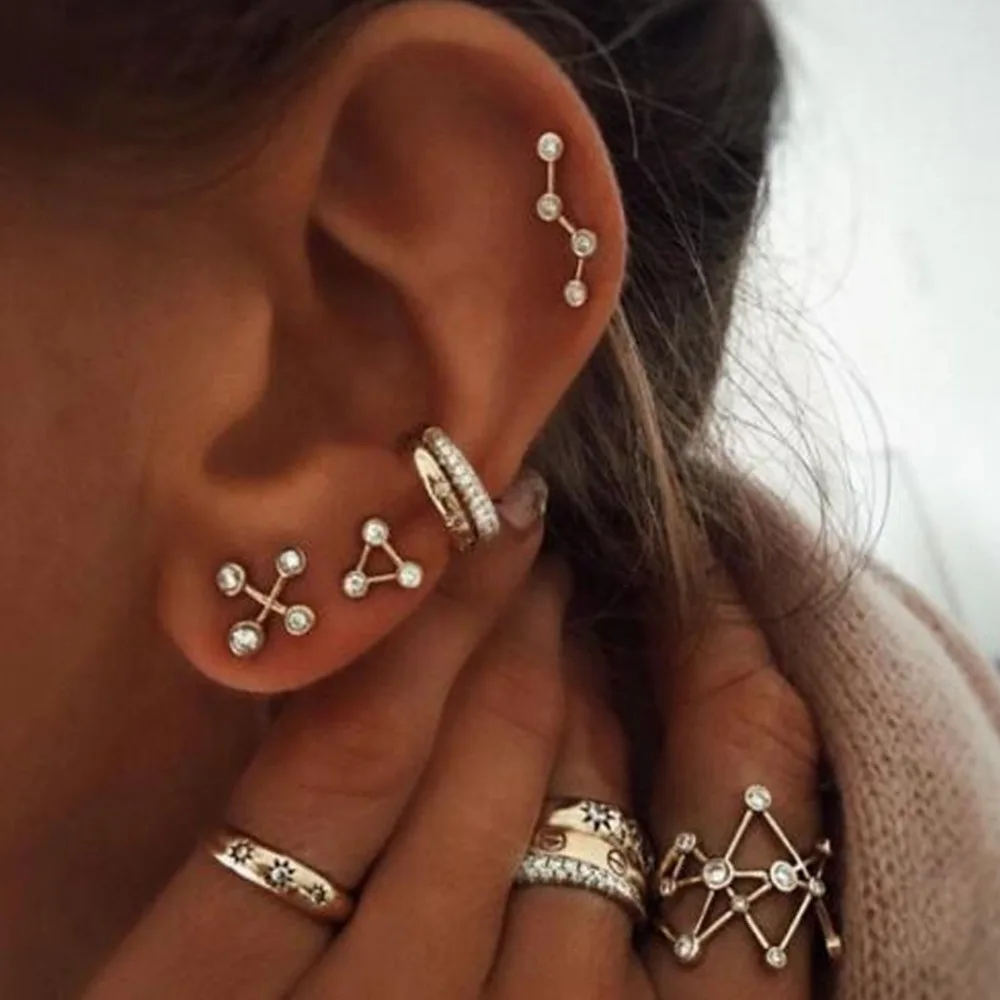 

Janedream ear cuff gold color ear climber stud earring for women constellation jewelry gift dropshipping #288875