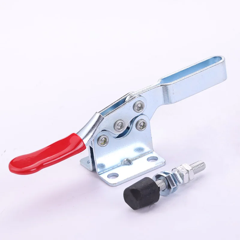 

Silver Stainless Steel Quick Clamp Durable Hardware Tools Horizontal Switch Clamp Non-Slip Handle Processing Fittings Pipe Clamp