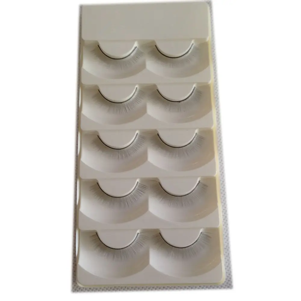 Fashion 5 Pairs Handmade Cosmetic Eye lashes Natural Thin Long False Eyelashes Free Shipping (18)