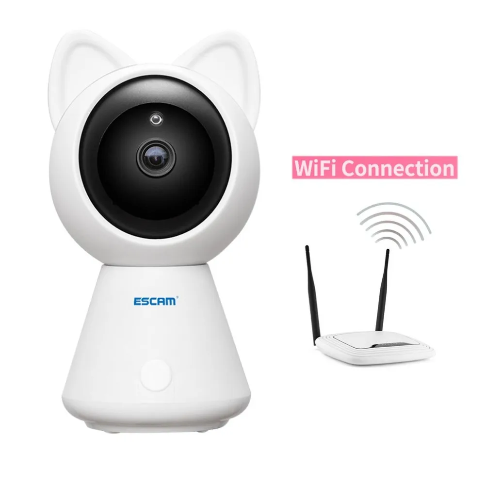 

Escam QF509 HD 1080P Pan/Tilt Monitor Wifi IP IR Camera ONVIF Indoor Mini Network Camera Support Motion Detector Max 128G TFCard