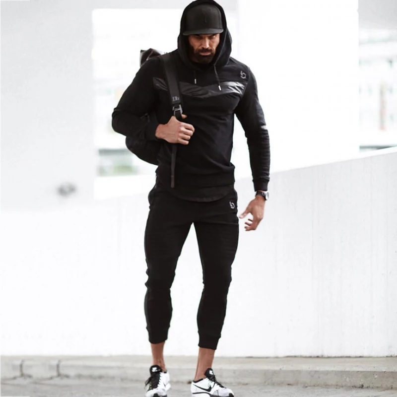 

Tracksuit Jogger Sport Man Autumn Winter Running Gym Sport Suit Mens Sets Fitness Bodybuilding Men Hoodie+Pants Men Clothing Set