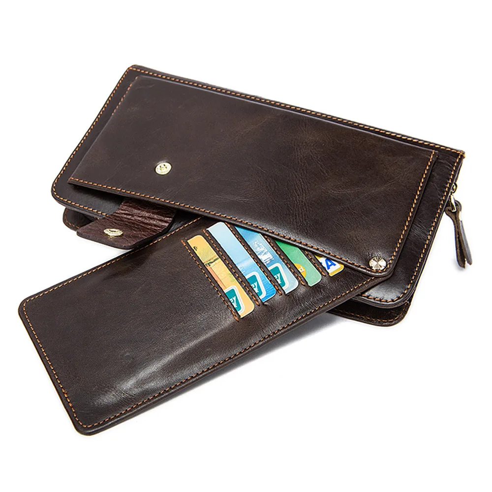 

2017 Genuine Leather Men Wallets Multi Card Holders Male Wallet Men Purse Fashion Male Long Phone Wallet Man's Clutch Bags