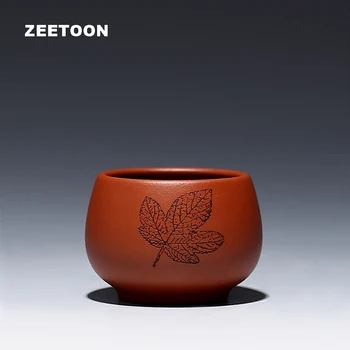 

100cc Authentic Yixing Teacup Maple Leaf Master Cup Purple Clay Handmade Zi Sha Kung Fu Tea Set Tea Cup Bowl Creative Home Decor