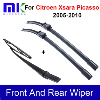 

Front and Rear Wiper Arm&Blade For Citroen Xsara Picasso 2005 2006 2007 2008 2009 2010 Silicone Rubber Windshield Auto Car Wiper