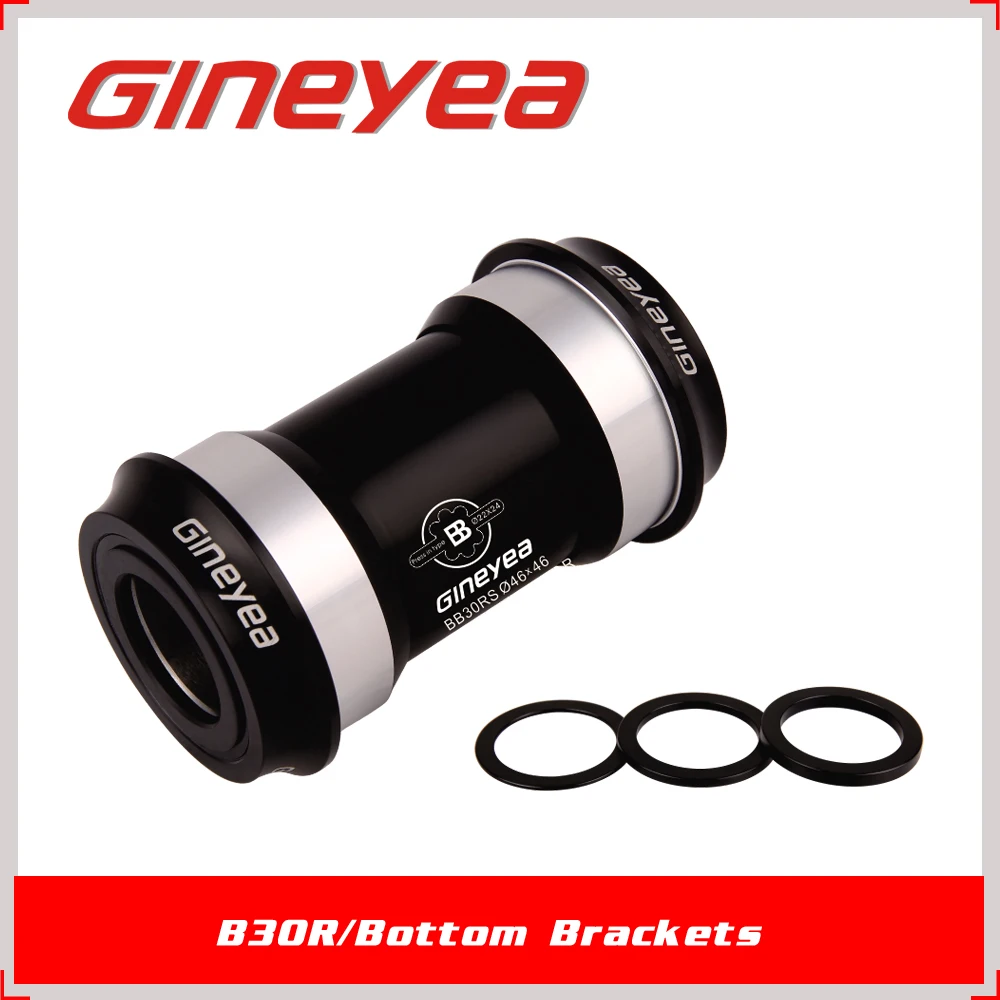 

GINEYEA Bearing Bottom Bracket BB30 CNC processing 46mm OD Alloy Cups 24mm through Axle fits 68-73mm MTB Road bike BB parts