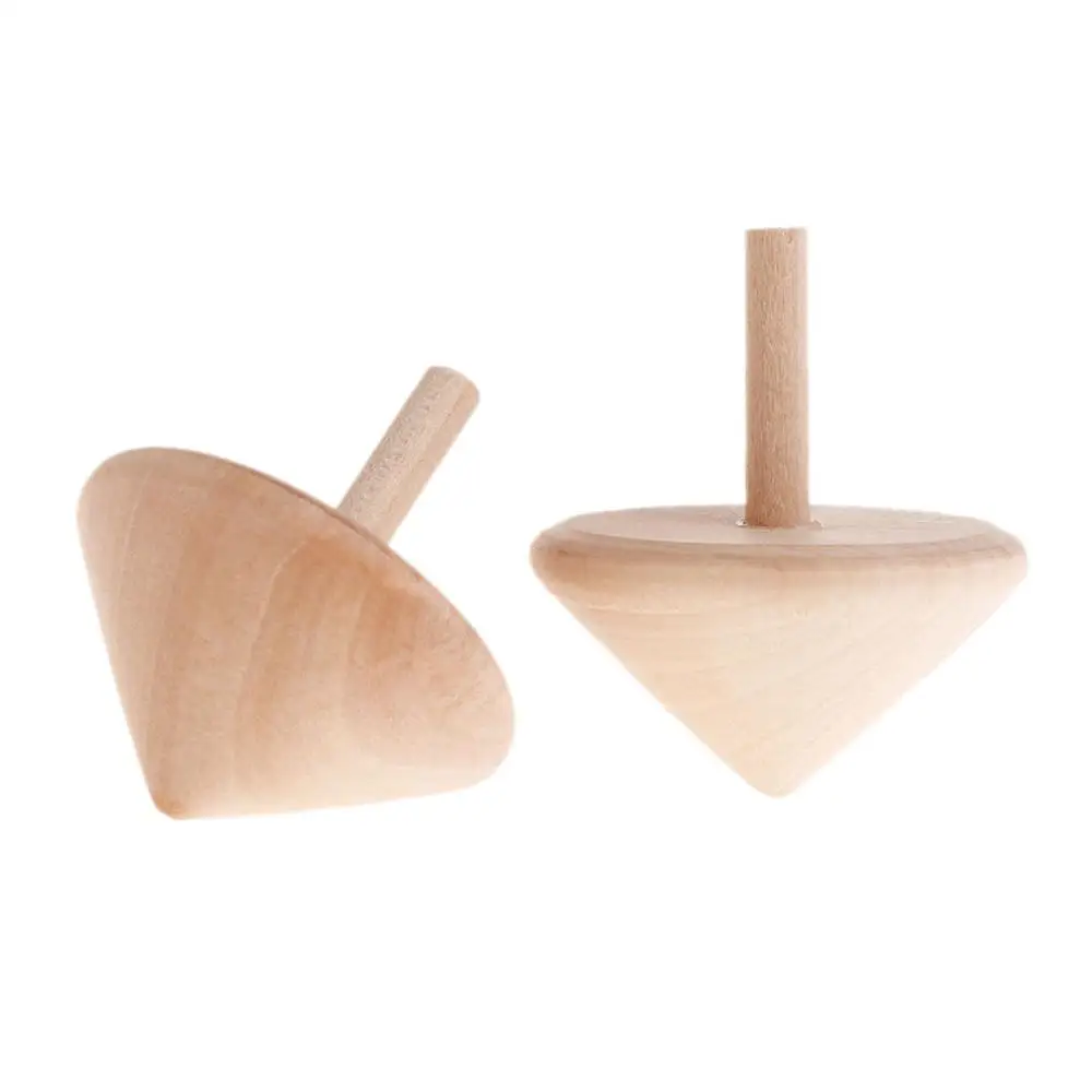 

High Quality No Paint Wooden Spinning Tops DIY Gyroscope Toys Kids Toy Art Craft