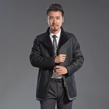 Yiyyunshu Подлинная импортная Турецкая овечья кожа пальто мужское черное меховое шерстяное пальто зимнее толстое теплое пальто Мужская куртка