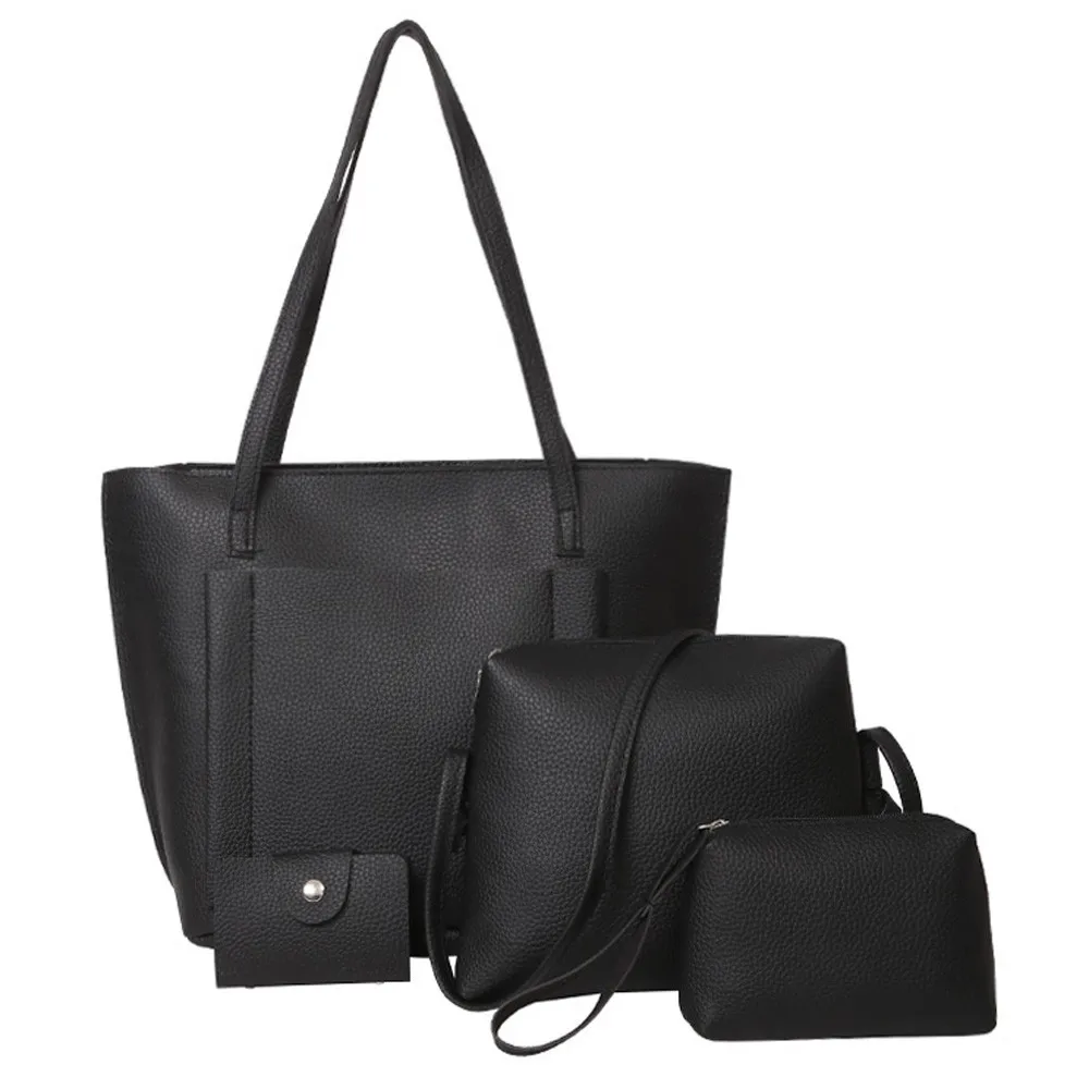 

Women 4 pcs Bags Set Handbag Shoulder Bags 4 Pieces Tote Bag Crossbody Purse Case Pu Leather Large Capacity Handbags Bolsa-20