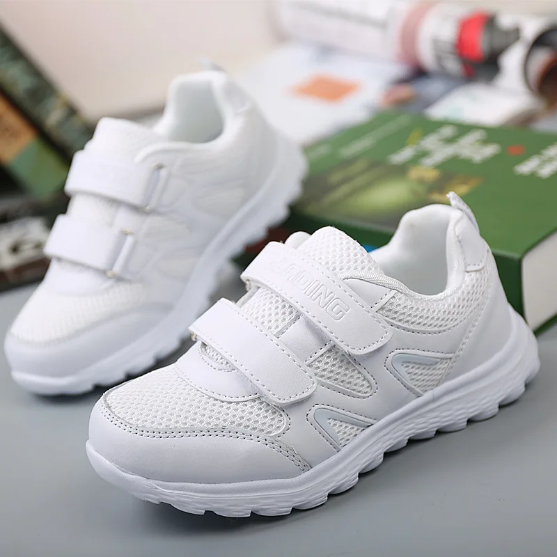 

Summer Kids White Shoes Breathable Mesh Shoes Girls Boys Leather Sneakers Light Weight Casual Kids Sports Children Shoes School