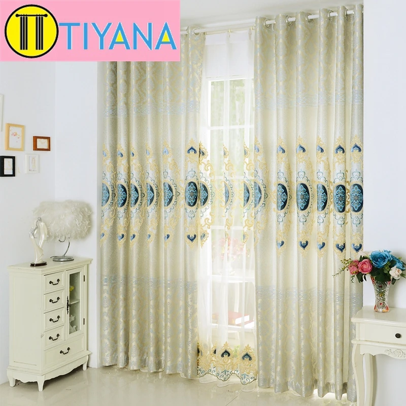 Tiyana European Curtains For Living Room Luxurious Embroidered Curtain